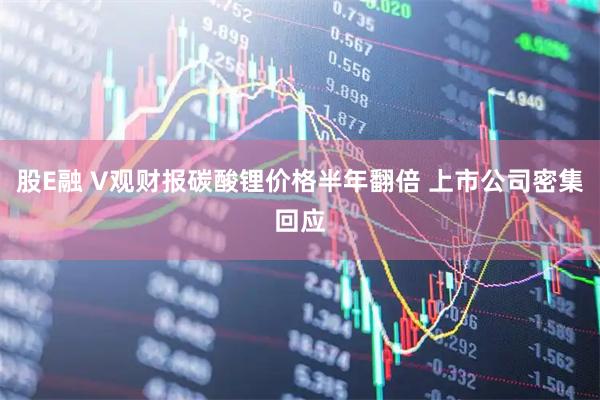 股E融 V观财报碳酸锂价格半年翻倍 上市公司密集回应